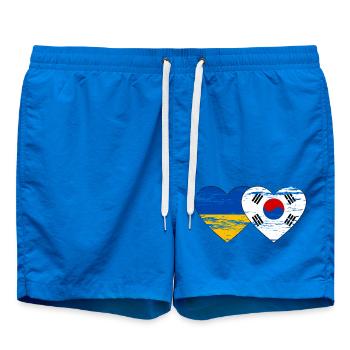 Ukraine Corée du Sud Drapeau Coeur Utilisé - Short de bain - cobalt blue - Devant