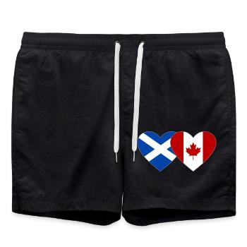 Scotland Canada Flag Heart - Swim Trunks - black - Front - AI Model Male 185 light (185cm)
