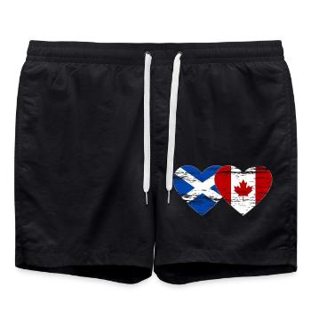 Schottland Kanada Flagge Herz used - Badeshorts - Schwarz - Vorne - AI Model Male 185 light (185cm)