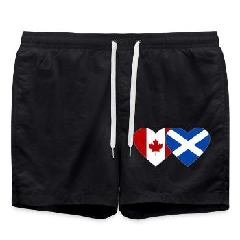 Kanada Schottland Flagge Herz - Badeshorts - Schwarz - Vorne - AI Model Male 185 light (185cm)