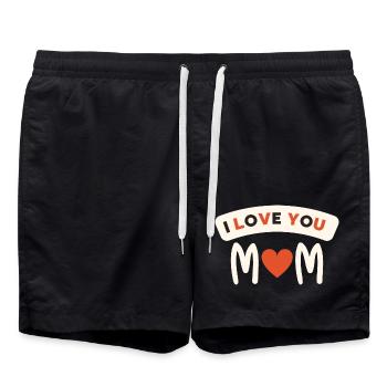 Je t'aime, maman - Short de bain - noir - Devant - AI Model Male 185 light (185cm)