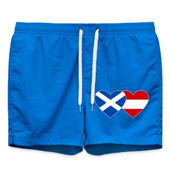 Scotland Austria Flag Heart - Swim Trunks - cobalt blue - Front