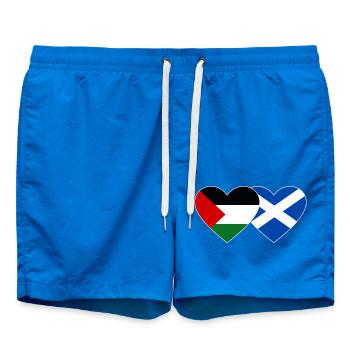 Palestine Scotland Flag Heart - Swim Trunks - cobalt blue - Front