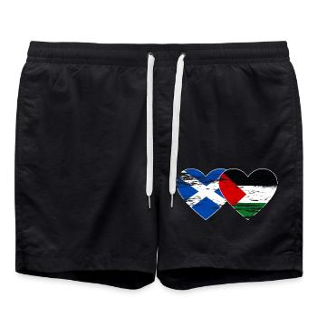 Ecosse Palestine drapeau coeur utilisé - Short de bain - noir - Devant - AI Model Male 185 light (185cm)