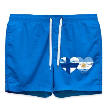 Finlande Argentine Drapeau Coeur Utilisé - Short de bain - cobalt blue - Devant