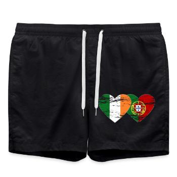 Irlande Portugal Drapeau utilisé - Short de bain - noir - Devant - AI Model Male 185 light (185cm)