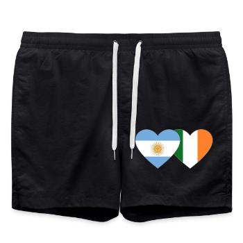 Drapeau de l’Argentine Irlande - Short de bain - noir - Devant - AI Model Male 185 light (185cm)