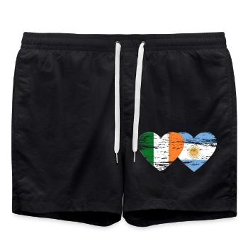 Ireland Argentina Flag Used - Swim Trunks - black - Front - AI Model Male 185 light (185cm)