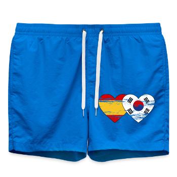 Espagne, Corée du Sud, drapeau, coeur utilisé - Short de bain - cobalt blue - Devant