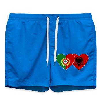 Portugal Albanie Drapeau Coeur - Short de bain - cobalt blue - Devant
