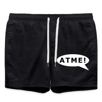 ATME! Schprechblase schwarz auf weiß - Badeshorts - Schwarz - Vorne - AI Model Male 185 light (185cm)