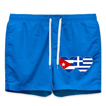 Cuba Grèce Drapeau Coeur - Short de bain - cobalt blue - Devant