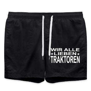 Traktor - Badeshorts - Schwarz - Vorne - AI Model Male 185 light (185cm)