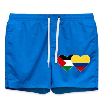 Palestine Colombie drapeau coeur - Short de bain - cobalt blue - Devant