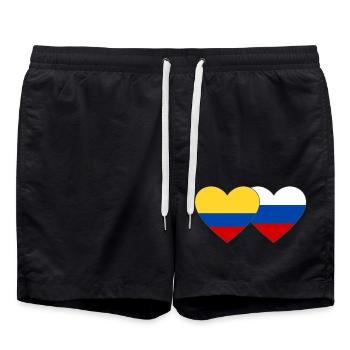 Colombie Russie Drapeau Coeur - Short de bain - noir - Devant - AI Model Male 185 light (185cm)