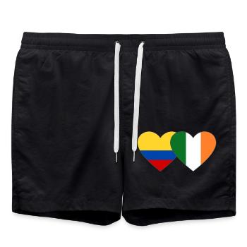 Colombie Irlande Drapeau Coeur - Short de bain - noir - Devant - AI Model Male 185 light (185cm)