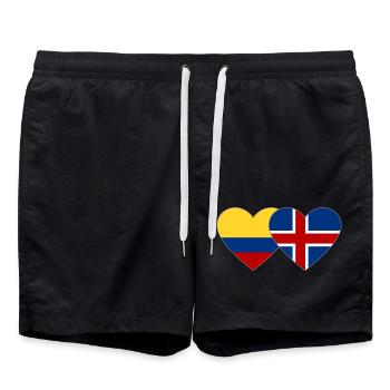 Colombie Islande Drapeau Coeur - Short de bain - noir - Devant - AI Model Male 185 light (185cm)