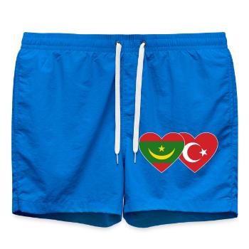Mauritanie Turquie Drapeau Cœur - Short de bain - cobalt blue - Devant