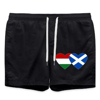 Hongrie Écosse Drapeau Cœur - Short de bain - noir - Devant - AI Model Male 185 light (185cm)