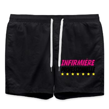 Infirmière PROFESSIONNELLE - Short de bain - noir - Devant - AI Model Male 185 light (185cm)