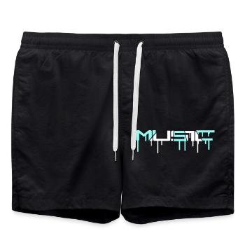 Music Cool Letters Graffiti Drop Party Logo - Swim Trunks - black - Front - AI Model Male 185 light (185cm)
