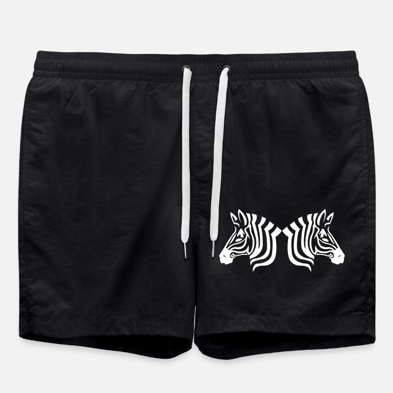 Zebras - Swim Trunks - black