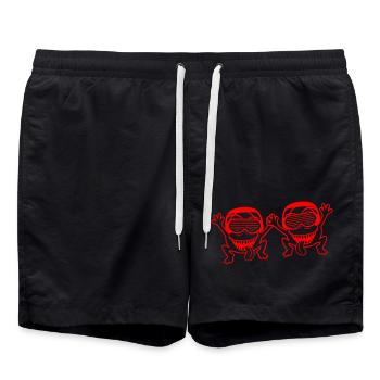 2 DJ Party Horror Monster Alien Außerirdische Team - Badeshorts - Schwarz - Vorne - AI Model Male 185 light (185cm)