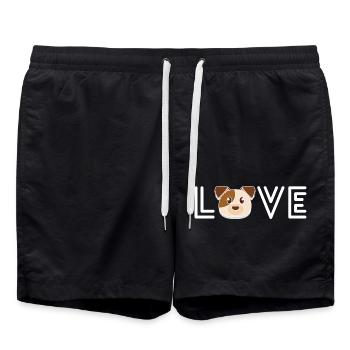 True dog love - Swim Trunks - black - Front - AI Model Male 185 light (185cm)