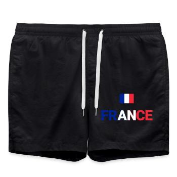 FRANKREICH - Badeshorts - Schwarz - Vorne - AI Model Male 185 light (185cm)