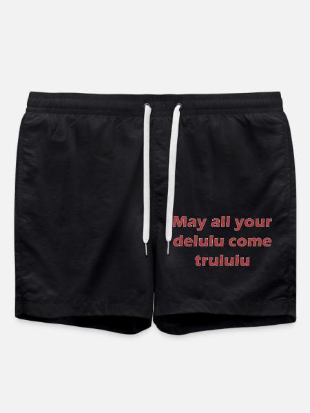 Delulu come Trululu - Badeshorts - Schwarz
