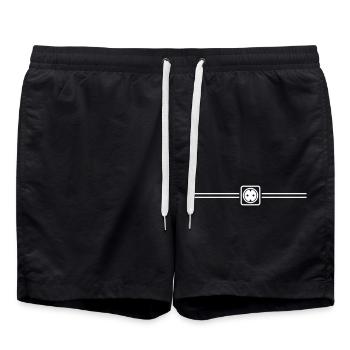 steckdose icon linie - Badeshorts - Schwarz - Vorne - AI Model Male 185 light (185cm)