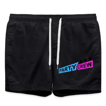 Party Crew Fun Stars Celebrate Team Friends Member - Swim Trunks - black - Front - AI Model Male 185 light (185cm)