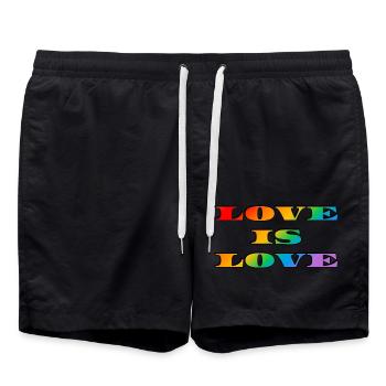 Regenbogen-Liebe ist Liebe - Badeshorts - Schwarz - Vorne - AI Model Male 185 light (185cm)