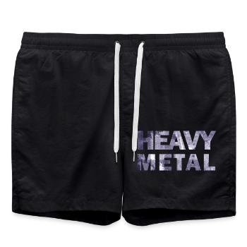 HEAVY METAL Schrift - Badeshorts - Schwarz - Vorne - AI Model Male 185 light (185cm)