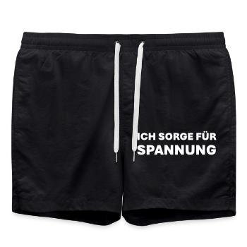 Je crée de la tension - Short de bain - noir - Devant - AI Model Male 185 light (185cm)