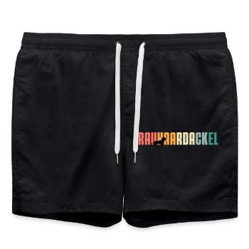 Rauhaardackel2 - Badeshorts - Schwarz - Vorne - AI Model Male 185 light (185cm)
