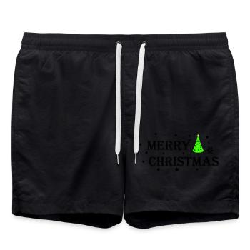 Merry Christmas - Badeshorts - Schwarz - Vorne - AI Model Male 185 light (185cm)