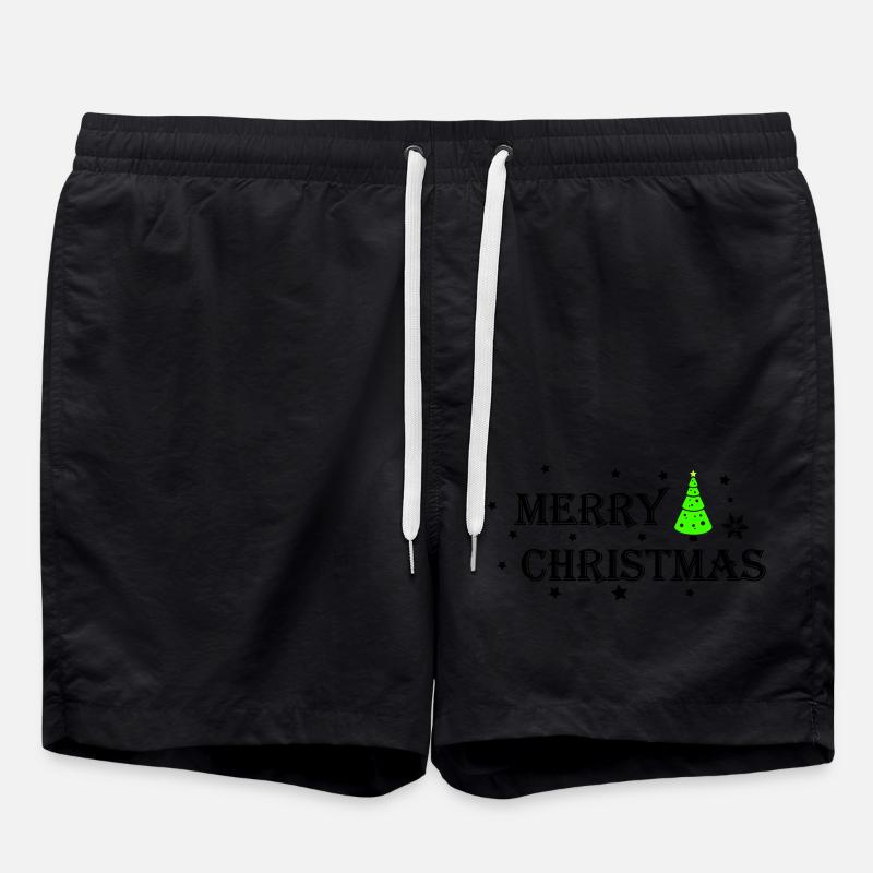Merry Christmas - Badeshorts - Schwarz