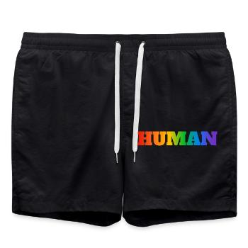 HUMAIN LGBT - Short de bain - noir - Devant - AI Model Male 185 light (185cm)