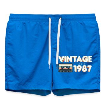 Rétro Vintage 1987 Nostalgique Anniversaire Hommes Femmes - Short de bain - cobalt blue - Devant