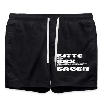 Fun-Spruch für jede Party - Badeshorts - Schwarz - Vorne - AI Model Male 185 light (185cm)