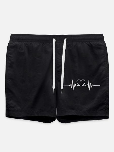 heart beat - Swim Trunks - black