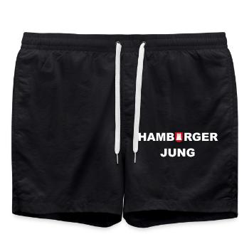 Hamburger Jung - Badeshorts - Schwarz - Vorne - AI Model Male 185 light (185cm)