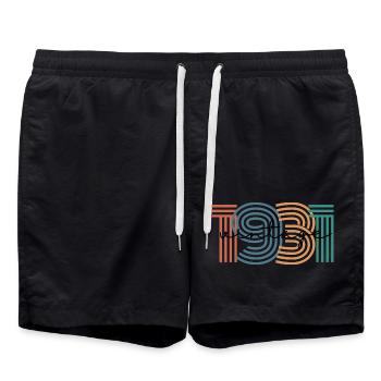 1931 Vintage Retro - Badeshorts - Schwarz - Vorne - AI Model Male 185 light (185cm)