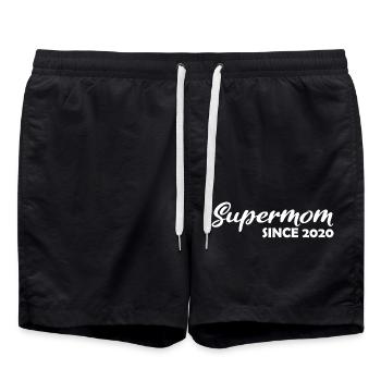 Supermom since 2020 - Badeshorts - Schwarz - Vorne - AI Model Male 185 light (185cm)
