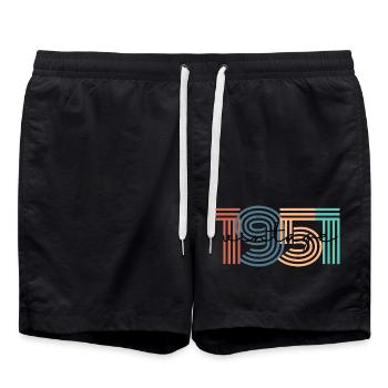 1951 vintage rétro - Short de bain - noir - Devant - AI Model Male 185 light (185cm)