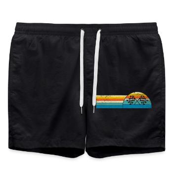 Drapeau de course Drapeau symbole icône Voitures Illustration - Short de bain - noir - Devant - AI Model Male 185 light (185cm)