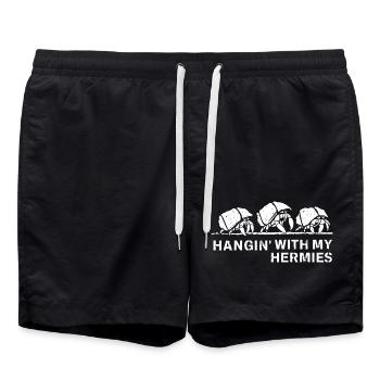 Sur la route avec mes Hermies - Short de bain - noir - Devant - AI Model Male 185 light (185cm)