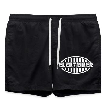 Job Elektriker - Badeshorts - Schwarz - Vorne - AI Model Male 185 light (185cm)