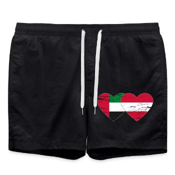 Émirats arabes unis Autriche Cœur - Short de bain - noir - Devant - AI Model Male 185 light (185cm)